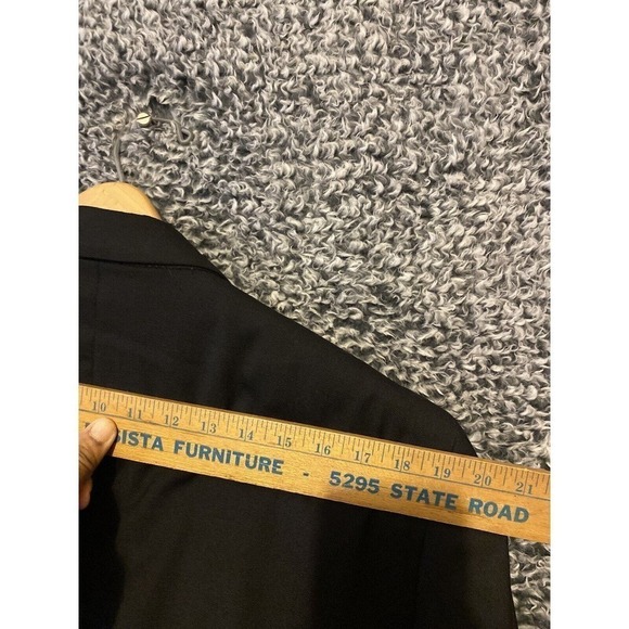 Stafford Suit Mens 40S Jacket 35x28 Pants Black Wool 2 Piece 3 Button 90s - Picture 9 of 14